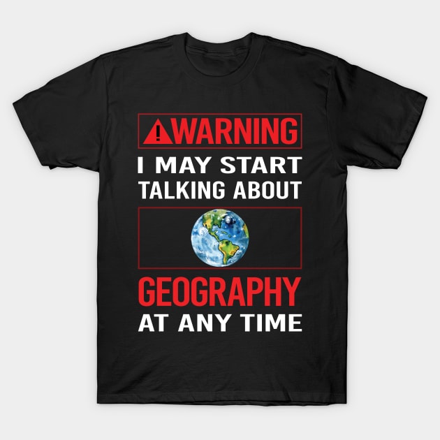 Red Warning Geography T-Shirt by Happy Life